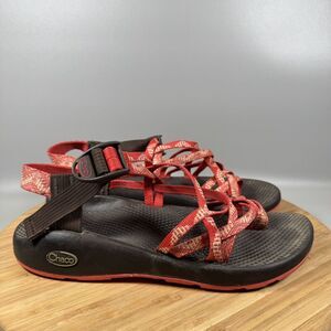 S Chaco ZX2 Hiking Sandals Women’s 9 Pink‎ Brown Strappy Toe Loop Outdoors